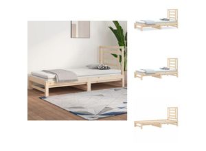 8721032818631 - Vidaxl - Betten & Bettgestelle - Living Tagesbett Ausziehbar 2x(90x190) cm Massivholz Kiefer - Braun