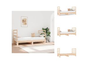 8721032833146 - Vidaxl - Betten & Bettgestelle - Living Tagesbett Ausziehbar 2x(90x190) cm Massivholz Kiefer - Braun