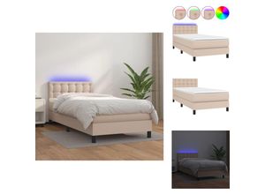 8721032838752 - Vidaxl - Betten & Bettgestelle - Living Boxspringbett mit Matratze & led Cappuccino-Braun 80x200cm - Braun