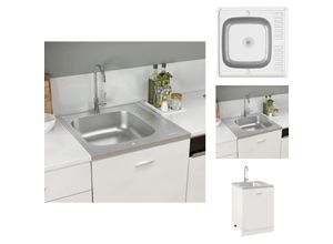 8721032917495 - Vidaxl - Küchenspülen & Spülbecken - Living Spüle mit Abtropffläche Set Silbern 600x600x155 mm Edelstahl - Silber 8721032917495 - Vidaxl - Küchenspülen & Spülbecken - Living Spüle mit Abtropffläche Set Silbern 600x600x155 mm Edelstahl - Silber