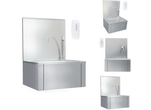 8721032917730 - Küchenspülen & Spülbecken - Living Handwaschbecken mit Wasserhahn und Seifenspender Edelstahl - Silber