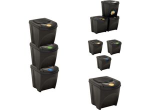 8721032939596 - Vidaxl - Mülltonnen & Abfalleimer - Living Stapelbare Mülleimer 3 Stk Anthrazit 75 l - Anthrazit