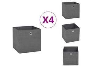 8721032945498 - Vidaxl - Ordnungshelfer - Living Aufbewahrungsboxen 4 Stk Vliesstoff 28x28x28 cm Grau - Grau