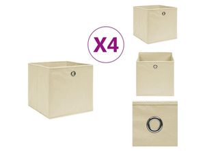 8721032945566 - Vidaxl - Ordnungshelfer - Living Aufbewahrungsboxen 4 Stk Vliesstoff 28x28x28 cm Creme - Creme