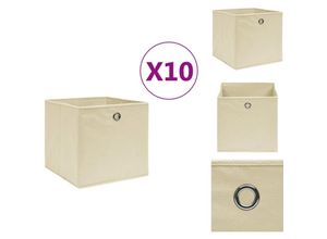 8721032945672 - Vidaxl - Ordnungshelfer - Living Aufbewahrungsboxen 10 Stk Vliesstoff 28x28x28 cm Creme - Creme