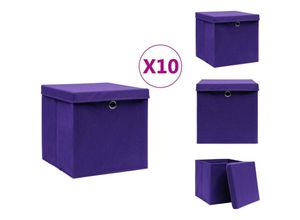 8721032945863 - Vidaxl - Ordnungshelfer - Living Aufbewahrungsboxen mit Deckeln 10 Stk 28x28x28 cm Lila - Lila