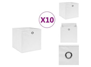 8721032946013 - Vidaxl - Ordnungshelfer - Living Aufbewahrungsboxen 10 Stk Vliesstoff 28x28x28 cm Weiß - Weiß