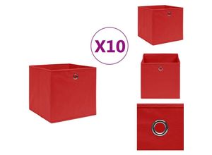 8721032946020 - Vidaxl - Ordnungshelfer - Living Aufbewahrungsboxen 10 Stk Vliesstoff 28x28x28 cm Rot - Rot