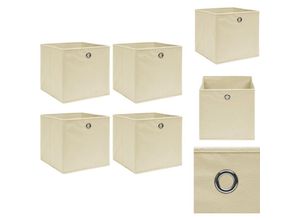 8721032946150 - Ordnungshelfer - Living Aufbewahrungsboxen 4 Stk Creme 32x32x32 cm Stoff - Creme