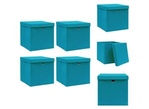 8721032946235 - Vidaxl - Ordnungshelfer - Living Aufbewahrungsboxen mit Deckeln 4 Stk Babyblau 32x32x32cm Stoff - Blau