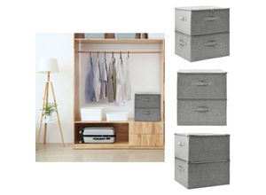 8721032946358 - Ordnungshelfer - Living Aufbewahrungsboxen 2 Stk Stoff 43x34x23 cm Grau