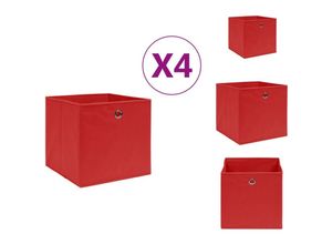 8721032946433 - Vidaxl - Ordnungshelfer - Living Aufbewahrungsboxen 4 Stk Vliesstoff 28x28x28 cm Rot - Rot