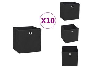 8721032946525 - Vidaxl - Ordnungshelfer - Living Aufbewahrungsboxen 10 Stk Vliesstoff 28x28x28 cm Schwarz - Schwarz