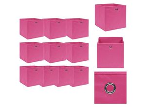 8721032946556 - Ordnungshelfer - Living Aufbewahrungsboxen 10 Stk Rosa 32x32x32 cm Stoff - Rosa