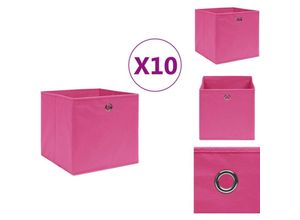 8721032946686 - Ordnungshelfer - Living Aufbewahrungsboxen 10 Stk Vliesstoff 28x28x28 cm Rosa - Rosa