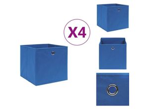 8721032946808 - Vidaxl - Ordnungshelfer - Living Aufbewahrungsboxen 4 Stk Vliesstoff 28x28x28 cm Blau - Blau