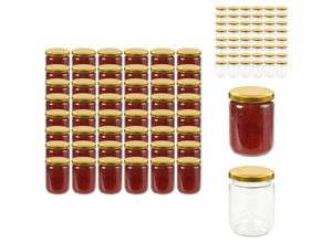 8721032948772 - Honiggläser - Living Marmeladengläser mit Goldenem Deckel 48 Stk 230 ml - Gold