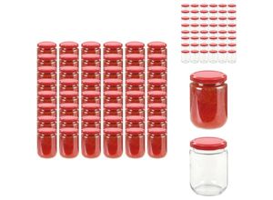 8721032948789 - Vidaxl - Honiggläser - Living Marmeladengläser mit Rotem Deckel 48 Stk 230 ml - Rot