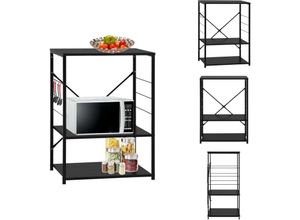 8721032949748 - Vidaxl - Küchenutensilienhalter & -ablagen - Living Mikrowellenregal Schwarz 60×396×795 cm Holzwerkstoff - Schwarz