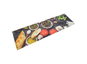 8721036201057 - Prolenta Premium Küchenteppich Waschbar Wein & Essen 45x150 cm - Mehrfarbig