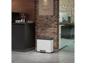 8721036614444 - Prolenta Premium Tretmülleimer Oko Trio Plus Größe L 3×9L Weiß - Weiß