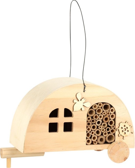 8721037023849 - Insektenhotel Wohnwagen - Holz - 25 x 12 x 17 cm 8721037023849 - Insektenhotel Wohnwagen - Holz - 25 x 12 x 17 cm