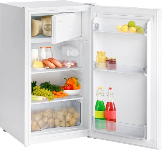 8721055560050 - Kühlschrank - 81L - Tischkühlschrank mit Gefrierfach - Eisfach - Frigo - Freistehend - Weiß