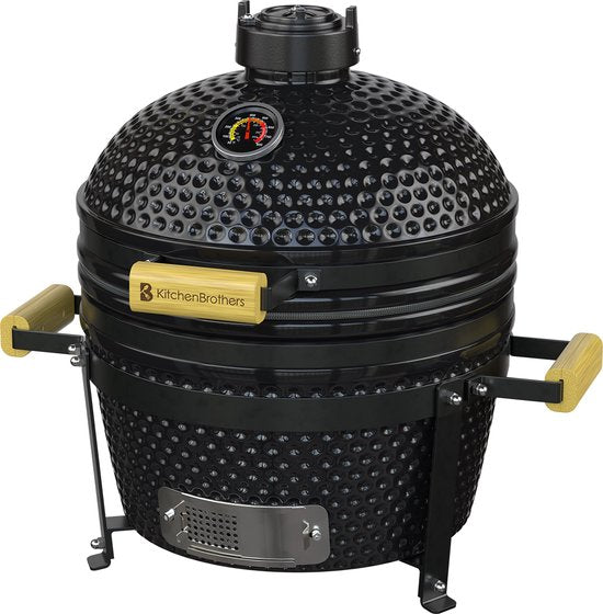 8721055560111 - Kamado BBQ - 16 Zoll Holzkohlegrill - 34âŒ€ cm - Deluxe Set - Eiergrill mit Zubehör - Schwarz