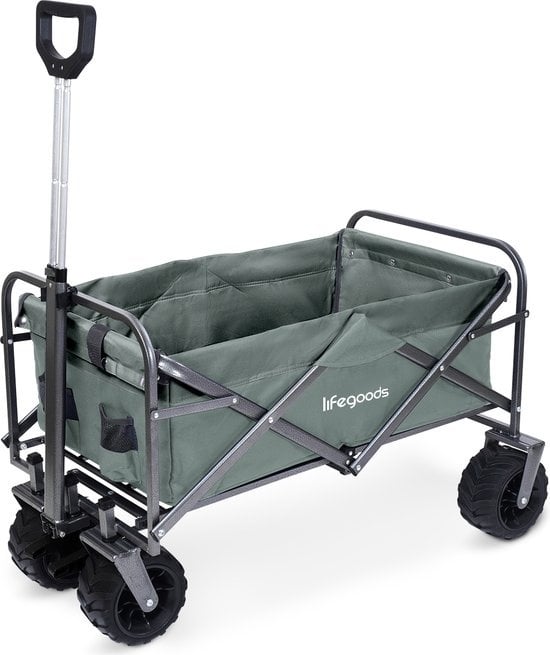 8721055560432 - Wagon - faltbar - 80KG Tragfähigkeit - 94L - waschbares Polyester - Grün