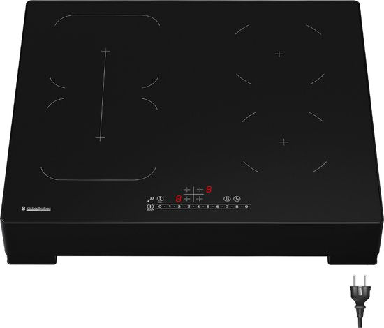 8721055561224 - Induktionskochfeld - Freistehendes Induktionskochfeld - 60 cm - 4 Zonen - 1x Flexzone - 1 Phase - bis zu 3500W - Schwarz