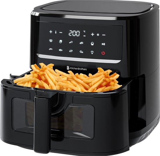 8721055562474 - Airfryer XXL - 75L - 1800W - Heißluftfritteuse - Duale Heizung - 50ºC bis 200ºC - 10 Kochprogramme - Schwarz