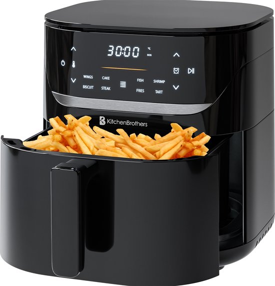 8721055562481 - Airfryer XL - 5L - 1500W - Heißluftfritteuse - 80ºC bis 200ºC - 8 Kochprogramme - Schwarz