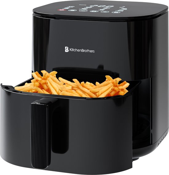 8721055562498 - Airfryer XL - 5L - 2000W - Heißluftfritteuse - Duale Heizung - 80ÂºC bis 200ÂºC - 8 Kochprogramme - Schwarz