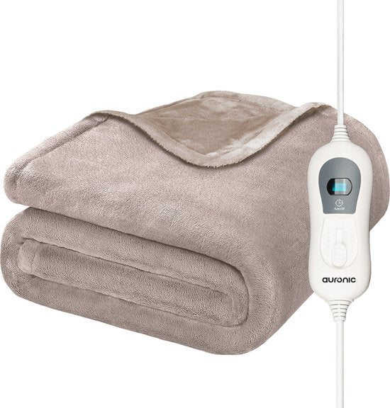 8721055562788 - Electric Heat Blanket - Überdecke - 2 Personen - 3 Wärmestufen - Mit Timer - 200 x 180 cm - Taupe