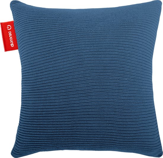 8721055563204 - Wärmekissen - Gestrickt - 45x45 CM - Wärmekissen Kabellos - Wiederaufladbar - Elektrisches Kissen - Infrarot - Blau Grau