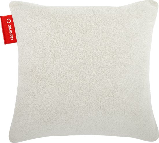 8721055563211 - Wärmekissen - Sherpa Fleece - 45x45 - Kabellos - Wiederaufladbar - Elektrisches Kissen - Infrarot - Weiß