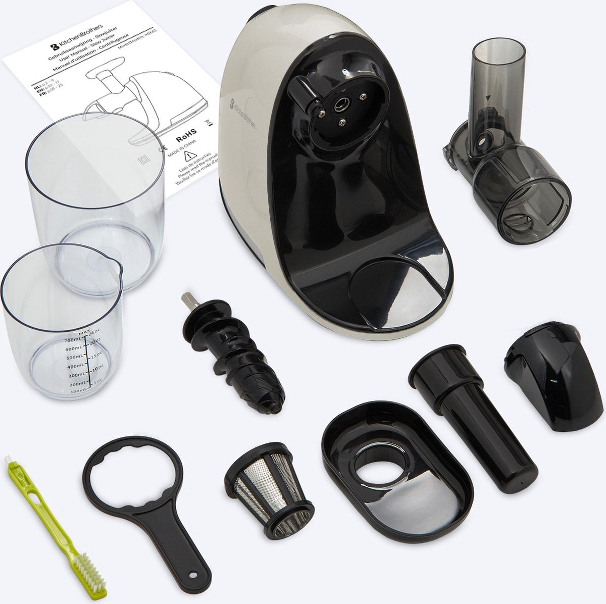 8721055564294 - Slowjuicer mit Fruchtfleischbehälter - 700ml - Champagner