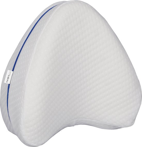 8721055880271 - Leg Pillow Bein- und Kniekissen mit abnehmbarem Bezug - Memory Foam - Für Seitenschläfer - Ergonomisch - Beugt Schmerzen in Knie Hüfte und Rücken vor - Weiß
