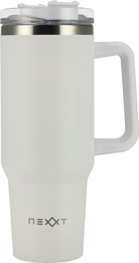 8721055880400 - VS Thermosbecher mit Strohhalm und Griff - Reisebecher für Kaffee Tee Softdrinks und mehr - Trinkbecher aus 304 Edelstahl - 10 12 Stunden kalt warm