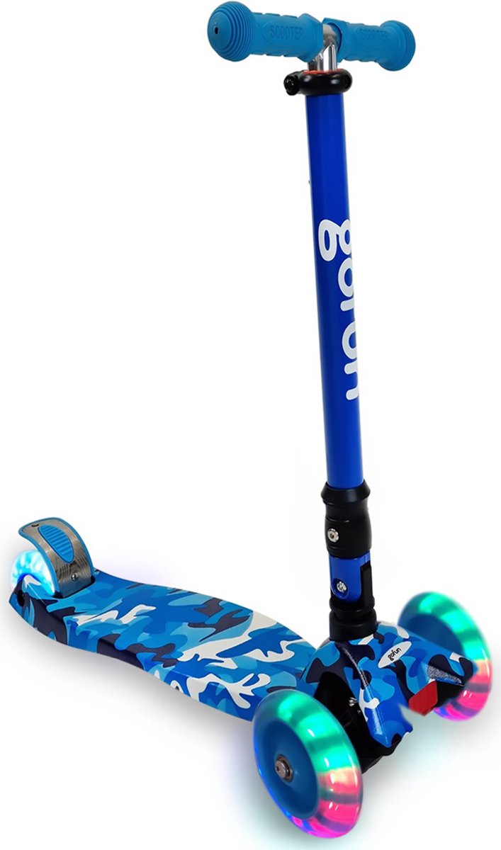 8721082009003 - Kids Scooter - Leuchtende Räder - Zusammenklappbar - Verstellbarer Lenker - 85 x 58 x 23 cm - Blau