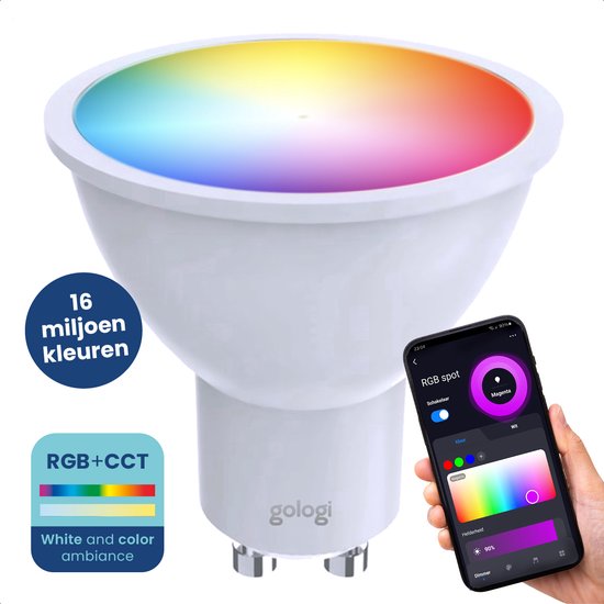 8721082009959 - Smart Spot - Smart Lamp - LED - LED-Glühbirne - Warmweißes Licht - Smart GU10 - RGB - CCT - 700 Lumen - 5 kWh