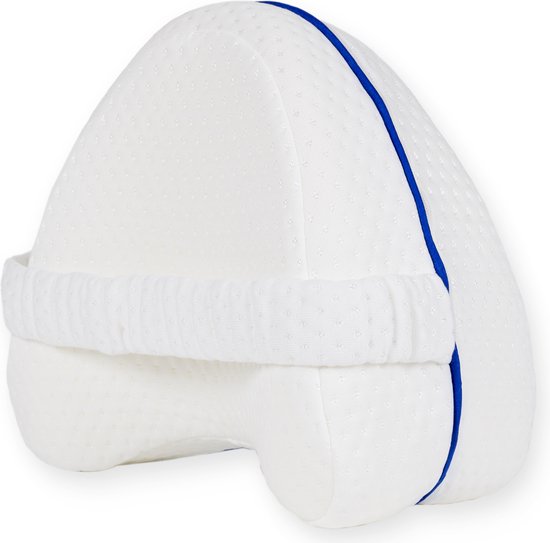 8721082143035 - Kniekissen fürs Bett - Orthopädisches Kniekissen mit Gurt - Ergonomisches Beinkissen - Haltungskorrektur - Seitenschläferkissen - Memory Foam - Seitenschläfer - Kissen Beine - Herzform