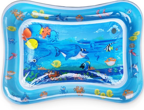 8721082143103 - Wasser Spielmatte Baby - Wassermatte - Spielmatte - Aufblasbar - Wasserspielzeug Baby - Geschenk für die Mutterschaft - Baby Hai