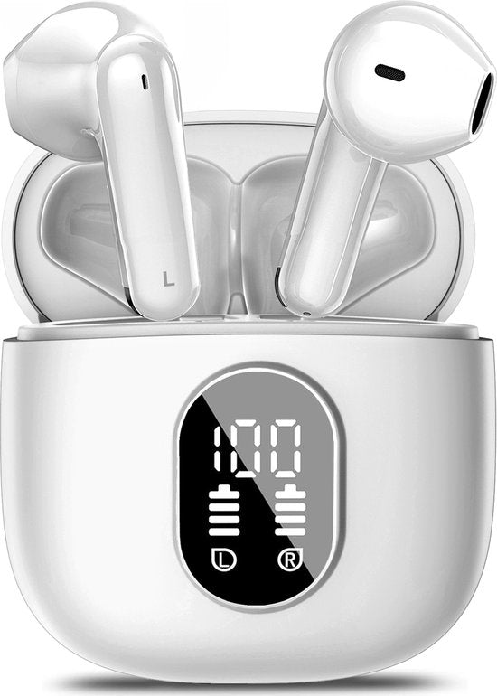 8721082221429 - X-Pro Wireless Earphones - Bluetooth-Ohrhörer - Earpods kabellos - LED-Anzeige - Bluetooth 53 - Weiß