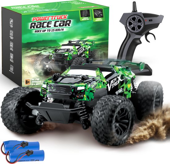 8721082221634 - Vertrex Outlander RC Controllable Car - Ferngesteuertes Rennspielzeug - Erwachsene & Jungen - für draußen - Funkferngesteuert - Grün