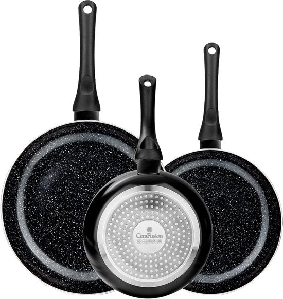 8721082221719 - Keramikpfannen Set 3-teilig - Bratpfanne 20 24 & 28 cm - Bratpfannen - Bratpfannenset - Induktionspfannen - Pfanne - PFAS frei