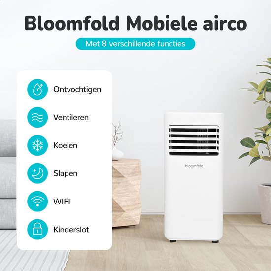 8721082275064 - Mobile Air Conditioner - 9000 BTU - 4-in-1 - Klimaanlage mit Fensterdichtungs-Kits - Schlafzimmer-Klimaanlage - Wohnzimmer-Klimaanlage - kühlt bis zu 25m²