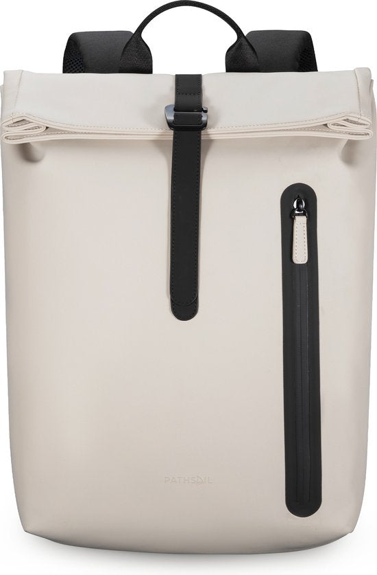 8721082275101 - Rolltop Rucksack - 135L - 156 Zoll - Beige - Wasserabweisend - Metallschnalle - Laptop-Fach