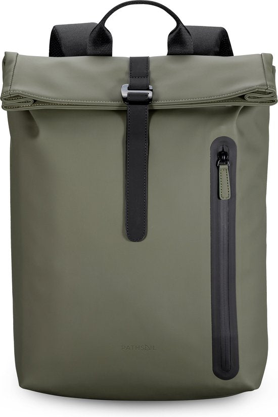 8721082275118 - Rolltop Rucksack - 135L - 156 Zoll - Grün - Wasserabweisend - Metallschnalle - Laptop-Fach