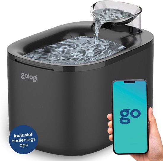 8721082593113 - Trinkbrunnen Katze und Hund - 35L - Smart Water Fountain mit App - Katzenbrunnen - Silent - Schwarz